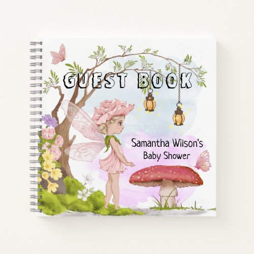 Enchanted Fairy Baby Shower Floral Guest Book