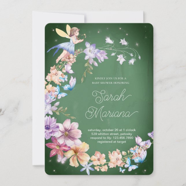 Enchanted Fairy Baby Shower Invitation (Front)