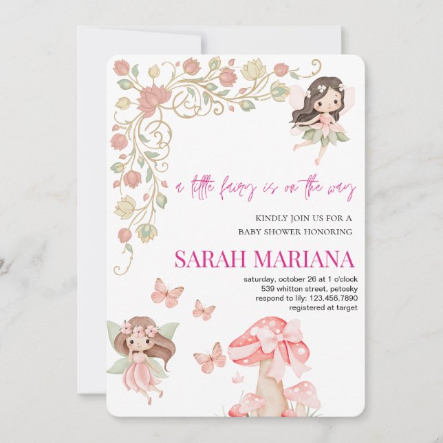 Enchanted Fairy Baby Shower  Invitation (Front)