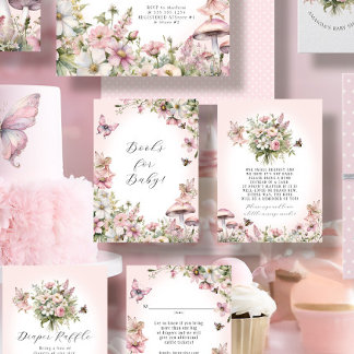 Enchanted Fairy Bee Floral Girl Books for Baby Enclosure Card