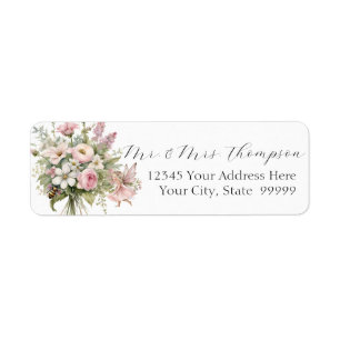 Enchanted Fairy Bee Wildflower Floral Baby Address Label
