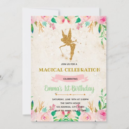 Enchanted fairy birthday invitation