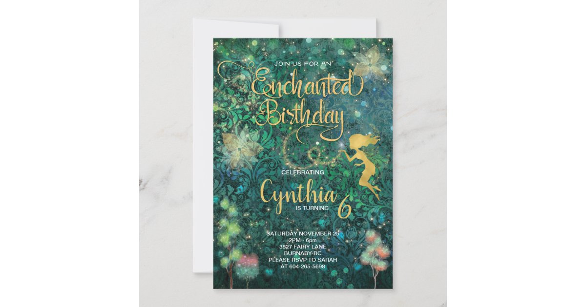 Enchanted Fairy Birthday Invitation | Zazzle