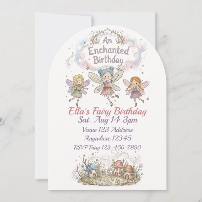 Enchanted Fairy Birthday Invitation (Front)