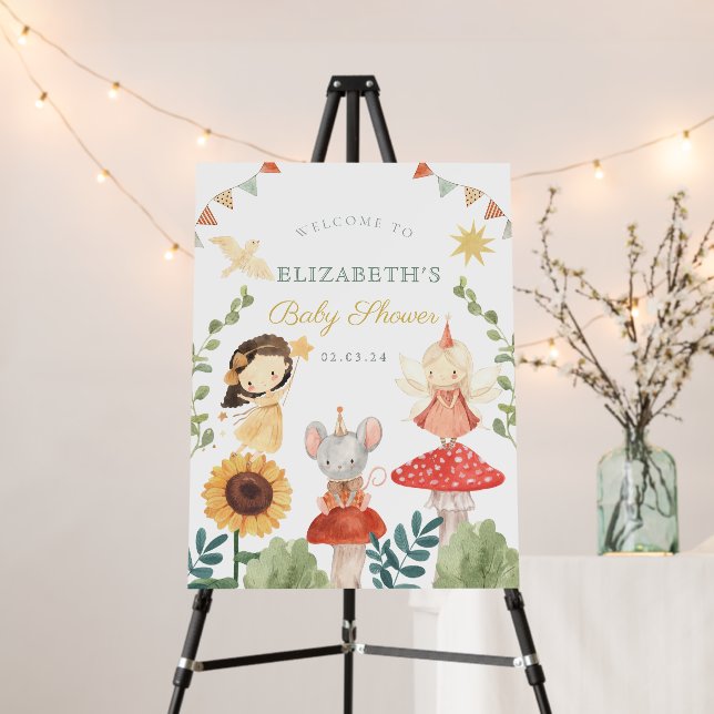 Enchanted Fairy Birthday Mushroom Baby Shower Foam Board (In Situ (Stand))