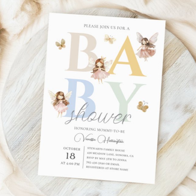Enchanted Fairy Colorful Baby Shower Invitation (Creator Uploaded)