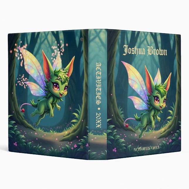 Enchanted Fairy Critter – Magical Forest Sprite  3 Ring Binder (Background)