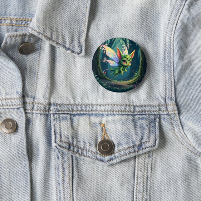 Enchanted Fairy Critter – Magical Forest Sprite  Button (In Situ)