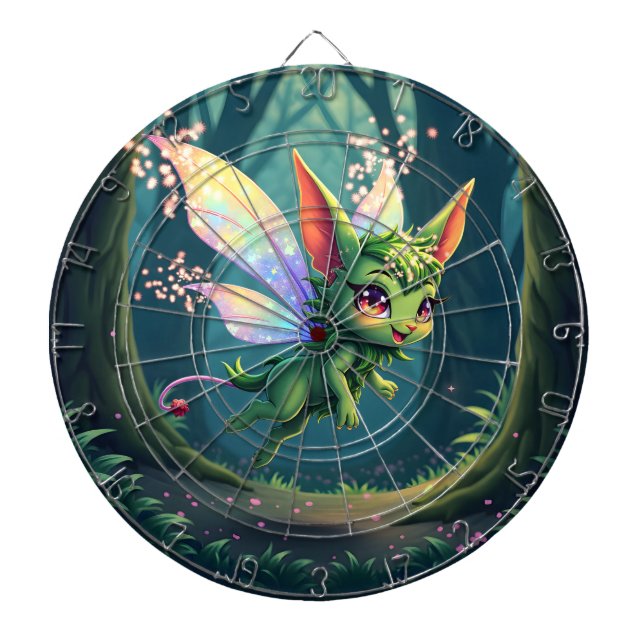 Enchanted Fairy Critter – Magical Forest Sprite  Dart Board (Front)