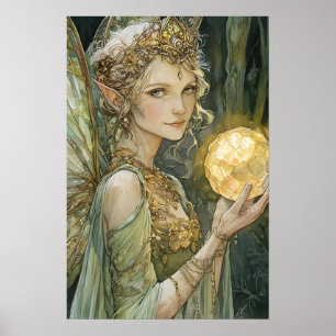 Enchanted Fairy Crystal Ball Fantasy Wall Art