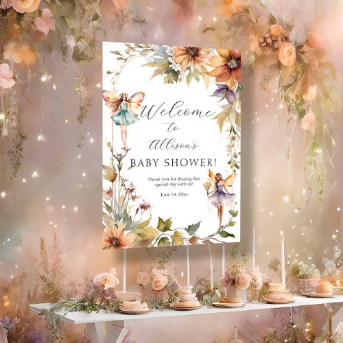 Enchanted Fairy Fall Autumn Floral  Welcome Shower Foam Board