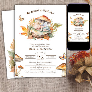 Enchanted Fairy Fall Autumn Woodland Baby Shower Invitation
