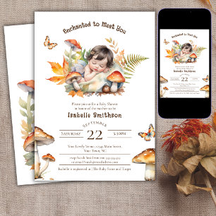 Enchanted Fairy Fall Autumn Woodland Baby Shower Invitation