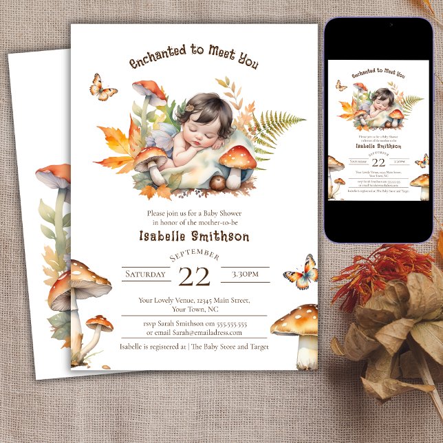 Enchanted Fairy Fall Autumn Woodland Baby Shower  Invitation (Creator Uploaded)
