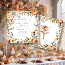 Enchanted Fairy Fall Floral Daisy Girl Baby Shower