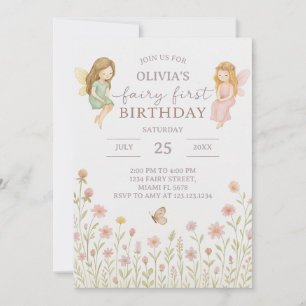 Enchanted Fairy First Birthday Invitation
