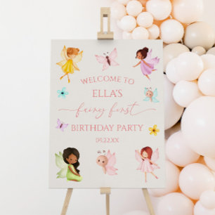Enchanted Fairy First Birthday Party Welcome Sign