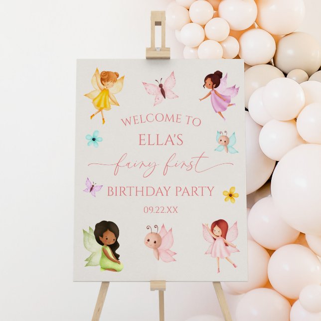 Enchanted Fairy First Birthday Party Welcome Sign (Creator Uploaded)