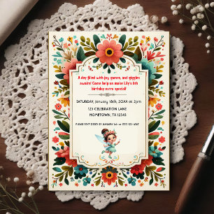 Enchanted Fairy Floral Birthday Invitation Postcard