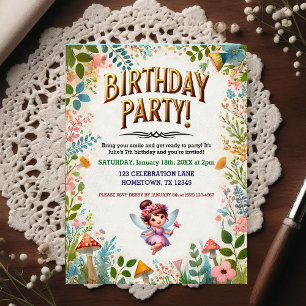 Enchanted Fairy Floral Birthday Invitation Postcard
