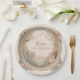 Enchanted Fairy Floral Wreath Art Paper Plates
