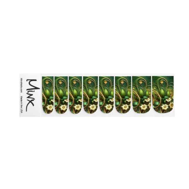 Enchanted Fairy Forest: A Whimsical Garden Minx Nail Art (Right Hand)