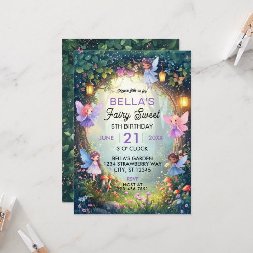 Enchanted Fairy Forest Birthday Invitation