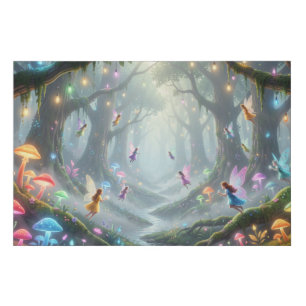 Enchanted Fairy Forest Faux Canvas Print