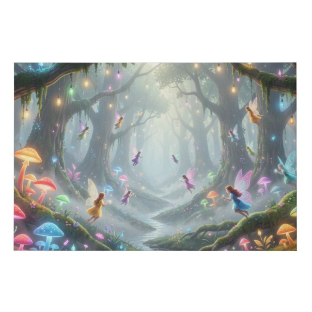 Enchanted Fairy Forest Faux Canvas Print (Front)