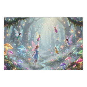 Enchanted Fairy Forest Faux Canvas Print
