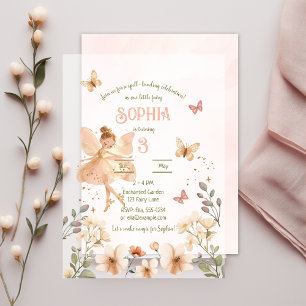 Enchanted Fairy Forest Watercolor Girl Birthday Vellum Invitations