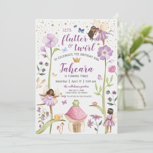 Enchanted Fairy Garden Birthday Invitation