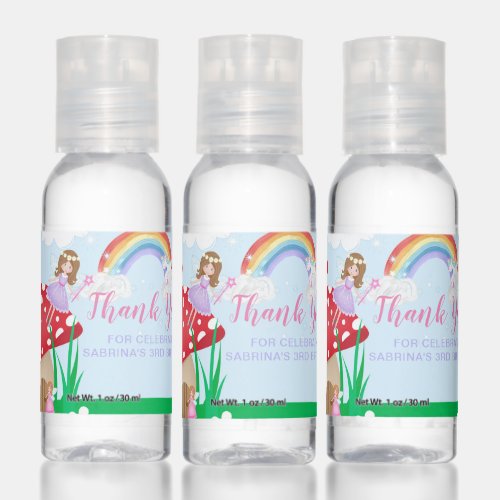 Enchanted Fairy Garden Birthday Thank You Hand Sanitizer