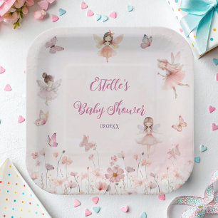 Enchanted Fairy Garden Girl Baby Shower Plates