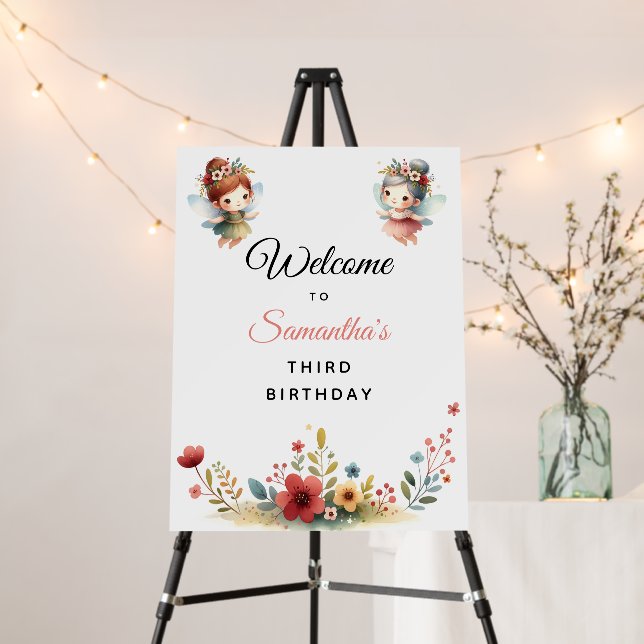 Enchanted Fairy Garden Girl Birthday Party Foam Board (In Situ (Stand))