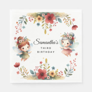 Enchanted Fairy Garden Girl Birthday Party Napkins