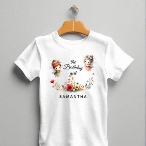 Enchanted Fairy Garden Girl Birthday Party  T_Shirt