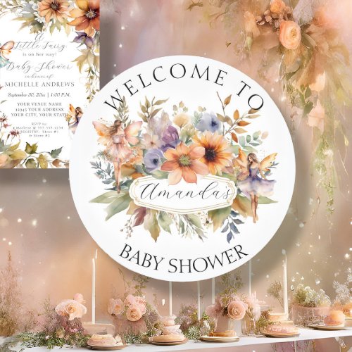 Enchanted Fairy Garden Summer Baby Girl Shower Classic Round Sticker