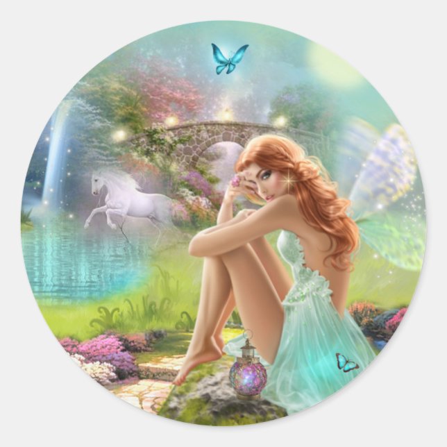 Enchanted Fairy Gardens Classic Round Sticker (Front)