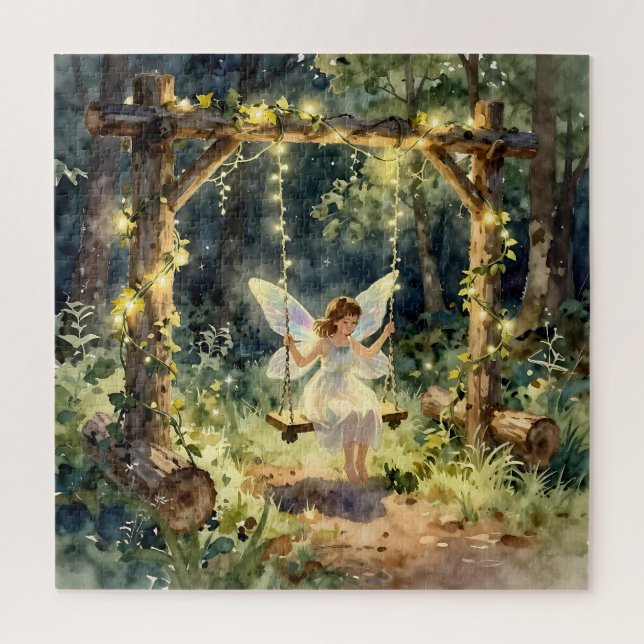 Enchanted Fairy in a Jar in a Magical Forest Jigsaw Puzzle (Vertical)