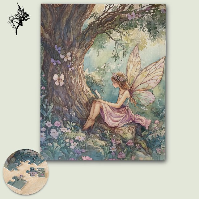 Enchanted Fairy in Pink Surrounded By Flowers Jigsaw Puzzle (Creator Uploaded)
