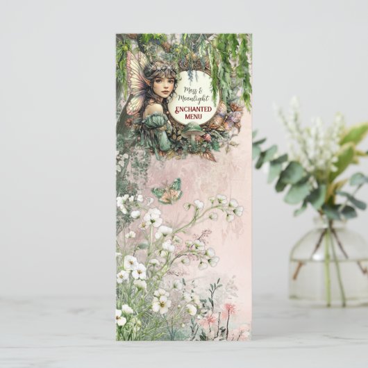 Enchanted Fairy Menu – Moss & Moonlight Collection (Standing Front)