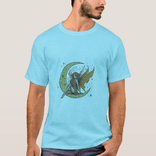 Enchanted Fairy Moon Sticker Printed T-Shirt