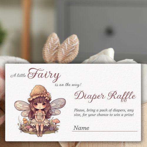 Enchanted Fairy Mushrooms Baby Shower Diaper Game Enclosure Card