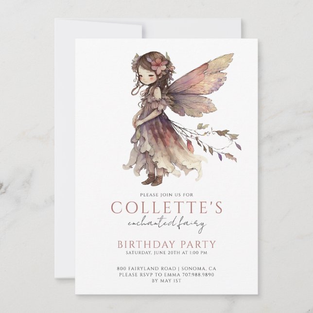 Enchanted Fairy Pixie Fairytale Birthday Party Invitation (Front)