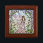 Enchanted Fairy Portal Gift Box<br><div class="desc">A magical fairy portal with greenery vines stained glass illusion ceramic tile for a young girl's room. A place to store her jewelry and treasures.</div>