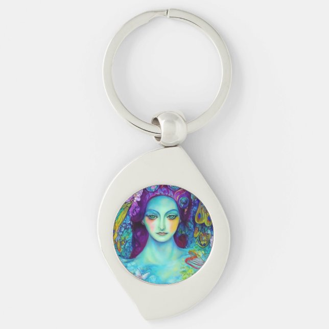 Enchanted Fairy Queen with Butterflies Keychain (Front)