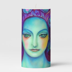 Enchanted Fairy Queen with Butterflies Pillar Candle