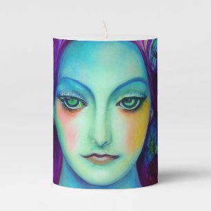 Enchanted Fairy Queen with Butterflies Pillar Candle