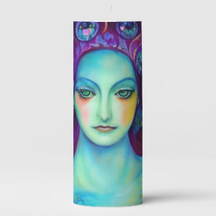 Enchanted Fairy Queen with Butterflies Pillar Candle